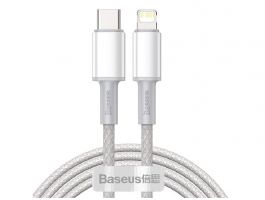 BASEUS adatkábel (Type-C - lightning, 20W, PD gyorstöltő, 200cm, törésgátló) FEHÉR