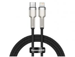 BASEUS CAFULE adatkábel (Type-C - lightning, 2.4A, PD gyorstöltő, 100cm, cipőfűző) FEKETE