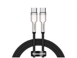 BASEUS CAFULE adatkábel (Type-C - Type-C, 100W, PD gyorstöltő, 100cm) FEKETE