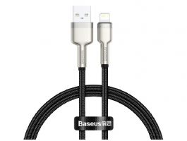 BASEUS CAFULE adatkábel (USB - lightning, 2.4A, PD gyorstöltő, 25cm, cipőfűző) FEKETE