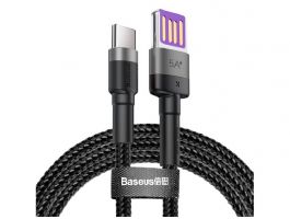 BASEUS CAFULE adatkábel (USB - Type-C, 40W, PD gyorstöltő 3.0, 100cm, cipőfűző) SZÜRKE/FEKETE
