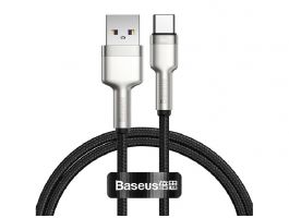 BASEUS CAFULE adatkábel (USB - Type-C, 66W, gyorstöltő, 100cm, törésgátló) FEKETE