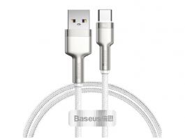 BASEUS CAFULE adatkábel (USB - Type-C, 66W, PD gyorstöltő, 100cm, cipőfűző) FEHÉR