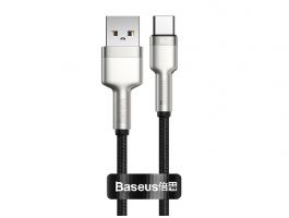 BASEUS CAFULE adatkábel (USB - Type-C, 66W, PD gyorstöltő, 25cm, cipőfűző) FEKETE