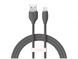 BASEUS JELLY LIQUID adatkábel (USB - lightning, 2.4A, gyorstöltő, 120cm) FEKETE
