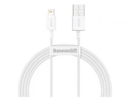 BASEUS SUPERIOR adatkábel (USB - lightning, 2.4A, PD gyorstöltő, 150cm, törésgátló) FEHÉR