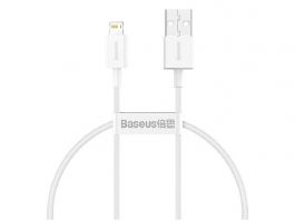 BASEUS SUPERIOR adatkábel (USB - lightning, 2.4A, PD gyorstöltő, 25cm, törésgátló) FEHÉR