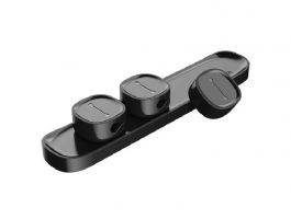 BASEUS kábeltartó/kábelrendező (öntapadó alaptartó, 3 részes mágneses kábelrögzítő) FEKETE