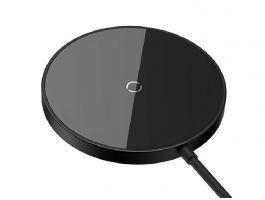 BASEUS SIMPLE MINI3 asztali töltő (15W, gyorstöltő, wireless, MagSafe + Type-C tápkábel) FEKETE