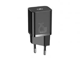 BASEUS SUPER SI 1C hálózati töltő Type-C aljzat (25W, PD gyorstöltő) FEKETE