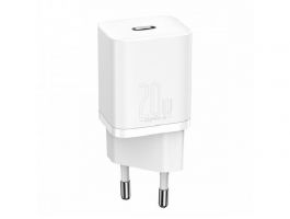 BASEUS SUPER SI hálózati töltő Type-C aljzat (20W, PD gyorstöltő) FEHÉR