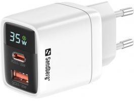 SANDBERG 2 in 1 Charger 1x USB C 1x USB 35W, Hálózati töltő (441-52)