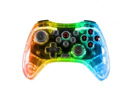 KONIX - Nintendo Switch/PC LED Vezeték Nélküli kontroller, Átlátszó (KX-SW-GP-CRYSTAL)