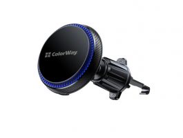 COLORWAY Autós töltő, MagSafe 360°-os légtelenítő 15W fekete vezeték nélküli autós töltő, légtelenítő 15W fekete (CW-CHMW041Q-BK)