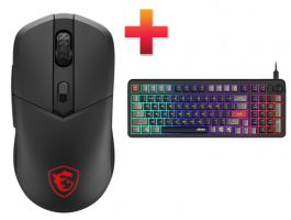 MSI  VERSA 300 ELITE W Wireless Gaming Mouse, Black (S12-4301290-CLA)