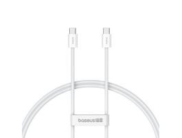 BASEUS SUPERIOR adatkábel (Type-C - Type-C, 30W, PD gyorstöltő, 100cm, törésgátló) FEHÉR (P10365200211-00)