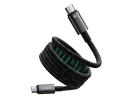 BASEUS TUNGSTEN GOLD MAGNETIC adatkábel (Type-C - Type-C, 100W, PD gyorstöltő, 100cm, mágneses, törésgátló) FEKETE (P10319805111-00)