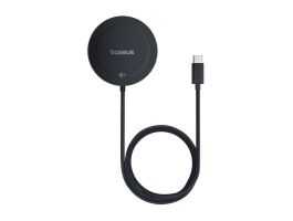 BASEUS SIMPLE MINI4 asztali töltő (15W, wireless, gyorstöltő, MagSafe, kitámasztó) FEKETE (P10273300121-02)
