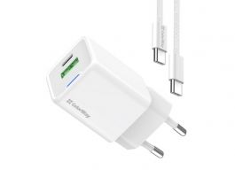COLORWAY AC töltő GaN Mini, 30W + USB kábel Type-C (CW-CHS053PDC-WT)