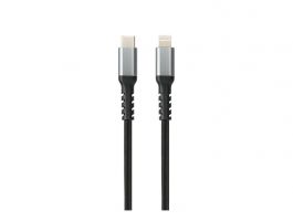 AVAX Töltőkábel, USB-C - Lightning, 3A, 1,5 méter, acélszürke (CB402G)