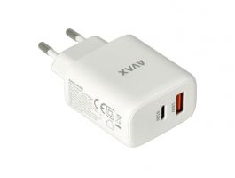 AVAX Hálózati töltő USB-A USB-C 65W, fehér (CH360)