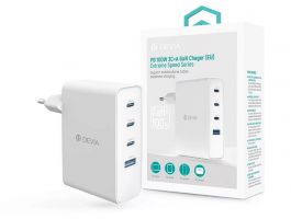Devia Extreme Speed Series 100W GaN PD hálózati gyorstöltő adapter USB+3xType-C (ST121430) fehér
