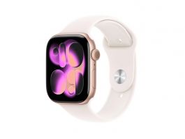 Apple Watch Series 11 GPS + Cellular 46mm-es rozéarany alumíniumtok, lágy rózsaszín sportszíj – M/L (MFCJ4MP/A)