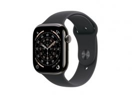 Apple Watch Series 11 GPS + Cellular 46mm-es palaszürke titántok, fekete sportszíj – M/L (MFD24MP/A)