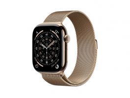 Apple Watch Series 11 GPS + Cellular 46mm-es arany titántok, arany milánói szíj - M/L (MFD84MP/A)