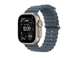 Apple Watch Ultra 3 GPS + Cellular 49mm-es natúr titántok, acélkék Óceán szíj (MEWH4QH/A)