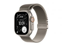 Apple Watch Ultra 3 GPS + Cellular 49mm-es natúr titántok, natúr titán milánói szíj – Medium (MEWY4QH/A)