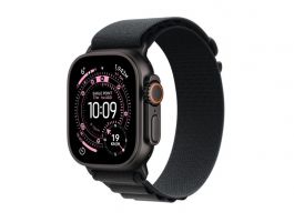 Apple Watch Ultra 3 GPS + Cellular 49mm-es natúr titántok, fekete Alpesi pánt – Small (MF0Q4QH/A)