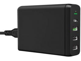 AVAX Hálózati töltő 1xUSB-C 3xUSB-A 75W Gyorstöltő fekete (AVAX_DC611)