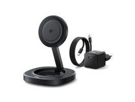 Baseus EnerFill FF11 vezeték nélküli töltő 15W,fekete + 20W hálózati gyorstöltő + USB Type-C, 1m kábel