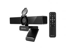 SANDBERG Webcam Pro Remote 4K, dual noise reduction, USB-A / USB-C, auto focus, auto light adjust, 5 év garancia (134-45)