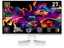 MSI MAG 272QPW QD-OLED X28 26,5 QHD QD-OLED 280Hz gaming monitor, fehér