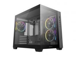 DEEPCOOL Ház Micro ATX CG330 3F, Tápegység nélkül, Fekete, Üvegfalú (R-CG330-BKNGM3-G)