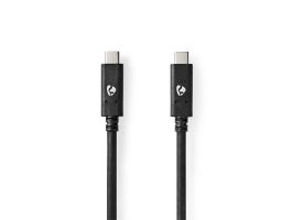 Nedis CCGW64750BK10 USB C - USB C (USB-C) kábel, USB 3.2 Gen 2, 100W, 4K@60Hz, 10 Gbps, hossz 1m