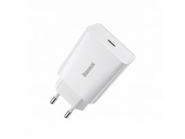 BASEUS SPEED MINI hálózati töltő Type-C aljzat, 20W, PD gyorstöltő (CCFS-SN02) fehér