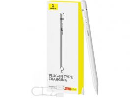 BASEUS SMOOTH WRITING - aktív, kapacitív, lightning érintő ceruza + póthegy, Apple Pencil kompatibilis (P80015806211-02) fehér