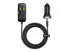 BASEUS BACKSEATPAL L1 autós töltő 3 USB+3 Type-C aljzat 110W, gyorstöltő (C00081100121-00) fekete