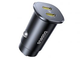 BASEUS GOTRIP autós töltő 2 Type-C aljzat, 30W, PD gyorstöltő (C00072300123-01) fekete