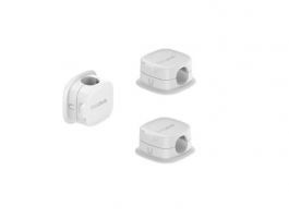 BASEUS kábeltartó/kábelrendező (öntapadó alaptartó, 3 részes kábelrögzítő), fehér