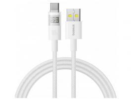 BASEUS DISPLAY II adatkábel - USB-A -Type-C, 100W, gyorstöltő, 200cm (P10382701211-01) fehér
