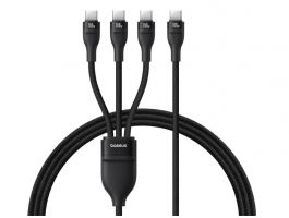 BASEUS FLASH SERIES III adatkábel 3in1 (Type-C - 3 Type-C, PD gyorstöltő, 100W, 150cm), fekete