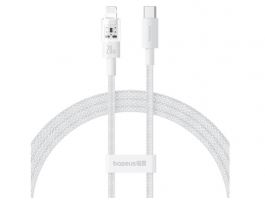 BASEUS GEM adatkábel (USB - lightning, 20W, PD gyorstöltő, cipőfűző, 200cm), fehér