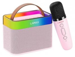 LAMAX KaraokeKid1 Pink 10W Gyerek karaoke szett vezeték nélküli mikrofonnal (LXWSMKARAO1PA) pink