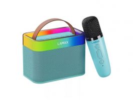 LAMAX KaraokeKid1 Blue 10W Gyerek karaoke szett vezeték nélküli mikrofonnal (LXWSMKARAO1TA) kék