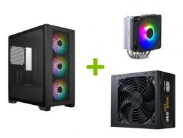 Cooler Master Micro Elite 301+ hyper 212 + MWE Gold 650 V3