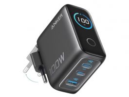 Anker Charger, 100W, 3 Ports, Smart Display (B121BGZ1) Dark Gray